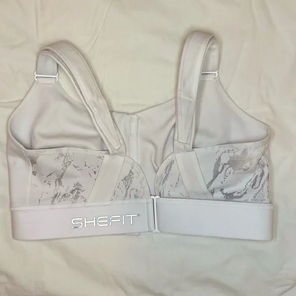 SHEFIT Flex White Zip Adjustable Sports Bra - Picture 2 of 4